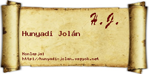 Hunyadi Jolán névjegykártya